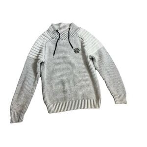 Leif Nelson Knitted Pullover Slim Fit Sweatshirt Sweater Shawl Collar‎ Size XL